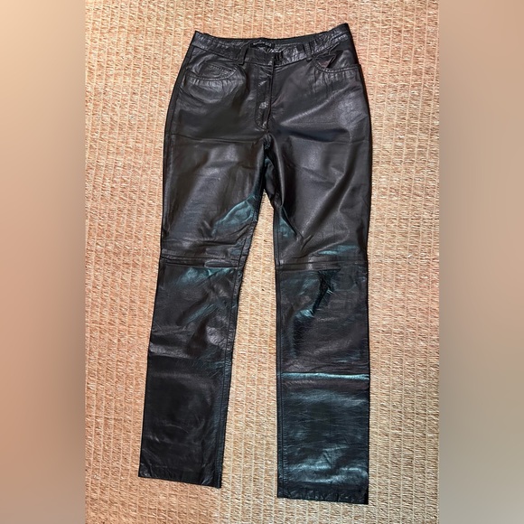Genuine black leather pants for women - Picture 2 of 7